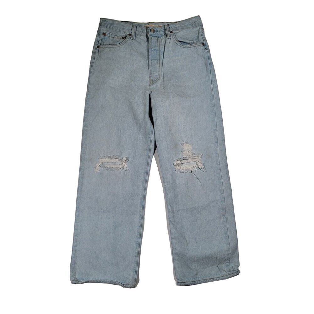 Levis Premium Ribcage Straight Ankle Jeans Light Wash Distressed Blue W30 L27